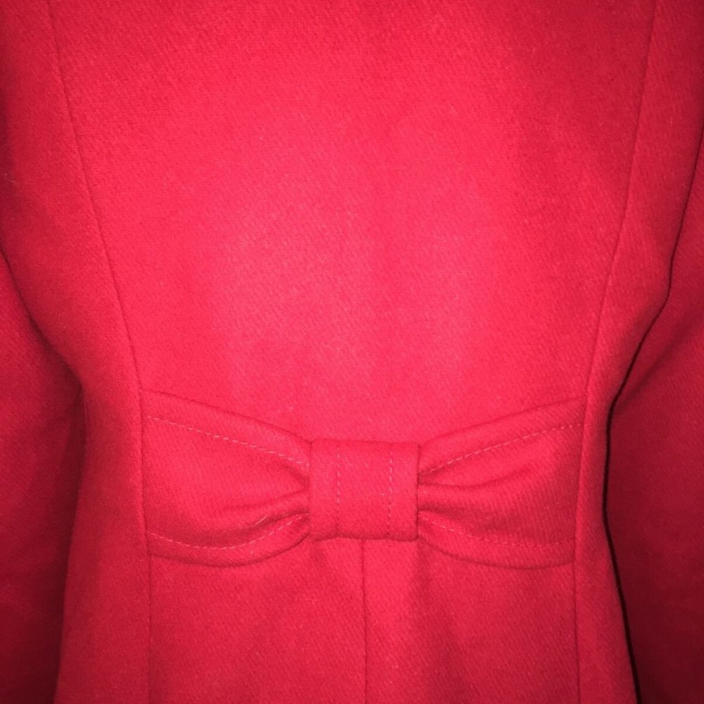 Kate Spade NEW YORK Women's Red Scarlet Faux Fur Collar Wool Coat M NWT - Picture 9 of 11